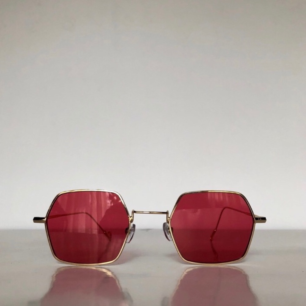 Hexagon Frame Geometric Wired Sunglasses